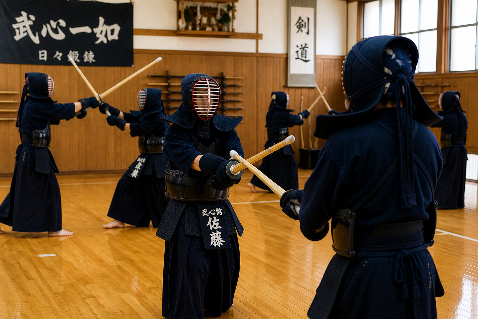道場での稽古風景